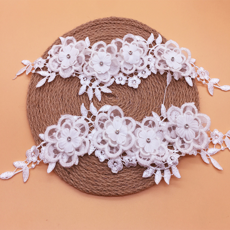 Applique Patch Flower - 2 คู่/ล็อตตาข่ายแฟชั่นเครื่องแต่งกายดอกไม้ริบบิ้นผ้า Patch DIY ลูกไม้ Corsage