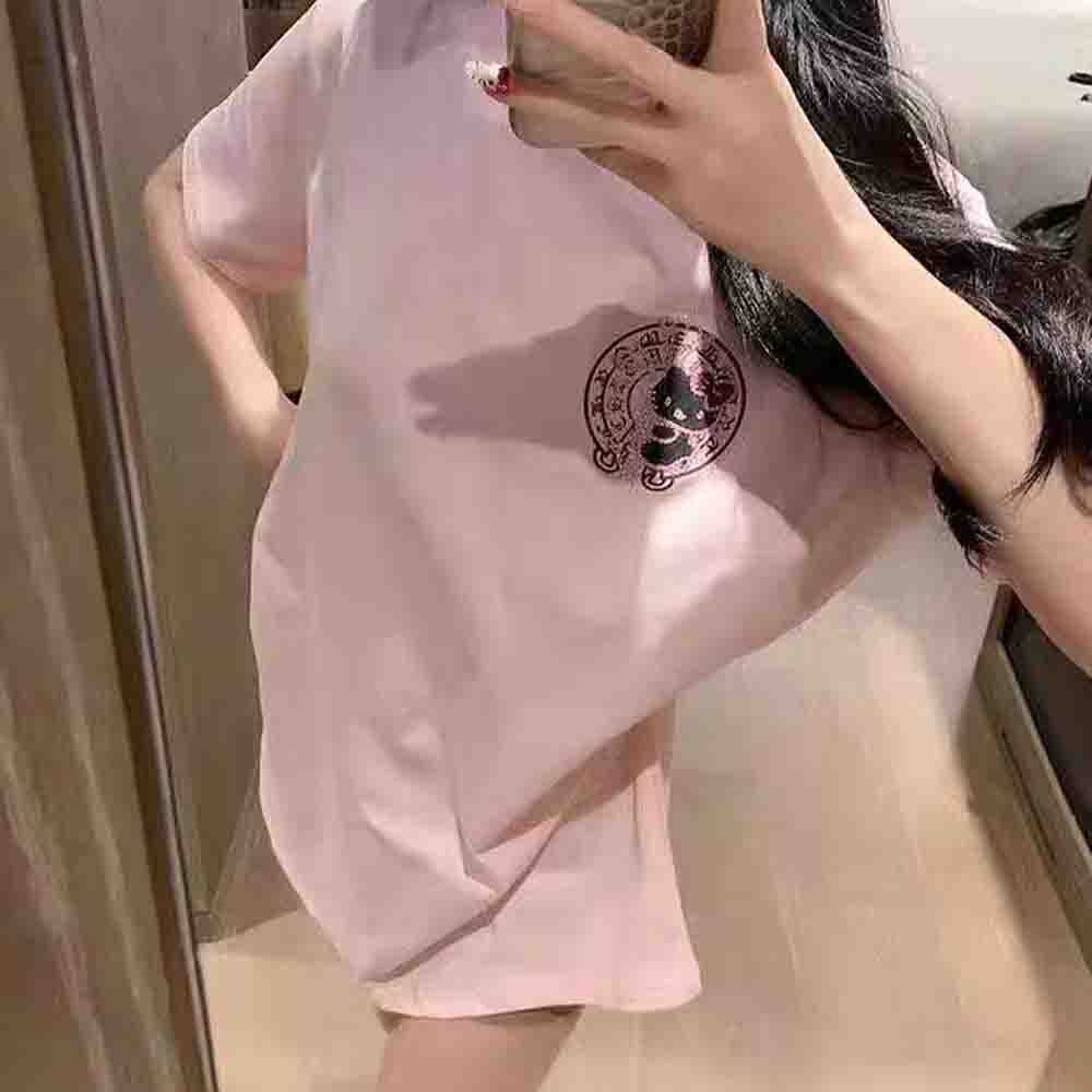 Embellish Knit - เวอร์ชั่นเกาหลี เสื้อยืดผู้หญิงพิมพ์ลายเฮลโล คิตตี้ ไดมอนด์ Y2K ซานริโอ้