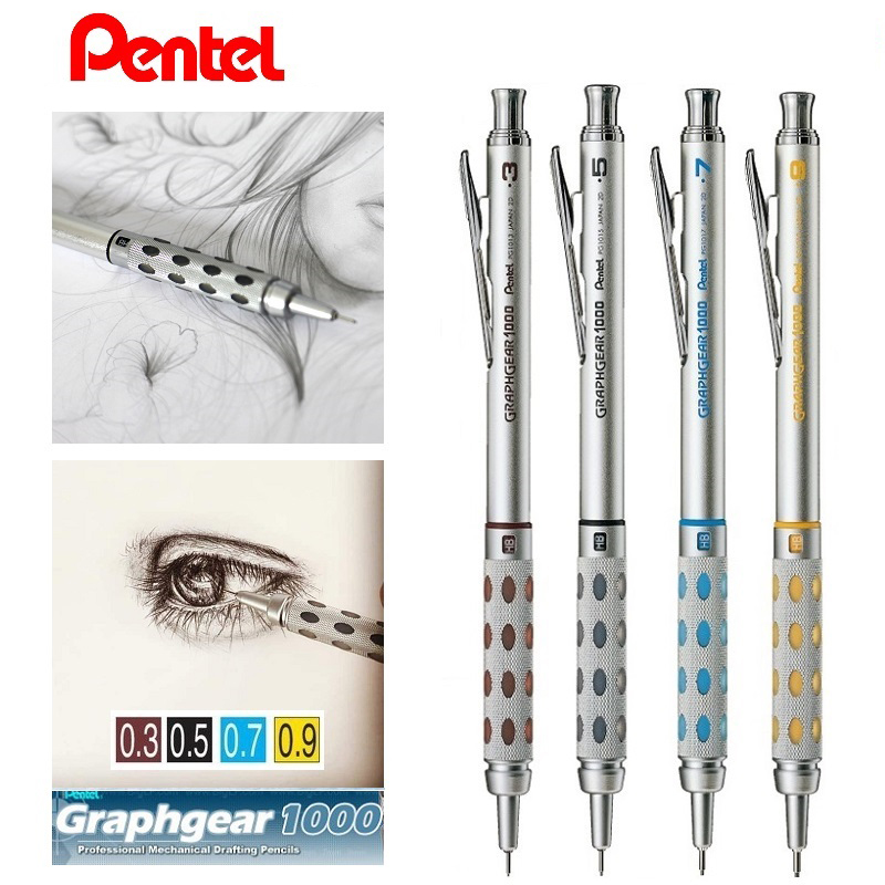 Pentel Pen Energel - ญี่ปุ่น Pentel ดินสอ GraphGear 1000 โลหะบาร์พรีเมี่ยมดินสออัตโนมัติวาดร่างร่างร่างเครื่องเขียน