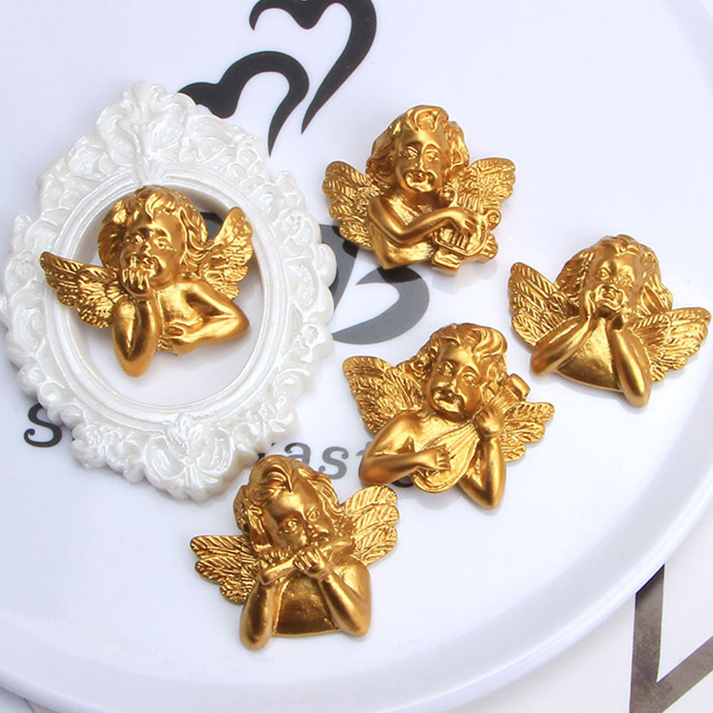 Embellishment Crafts - อุปกรณ์ตกแต่งเรซิ่นรูปนางฟ้า 15 ชิ้น สำหรับงานฝีมือ DIY ชาร์มแบบติดหลังเรียบ