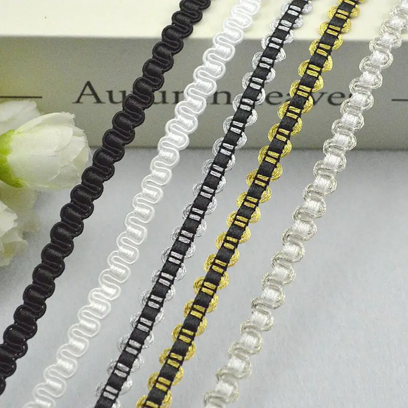 Lace Ribbon Trim - 5 เมตร/16.4 ฟุตต่อแพ็ค ลูกไม้ตกแต่งเสื้อผ้าแบบใหม่ สำหรับทำผ้าม่าน DIY