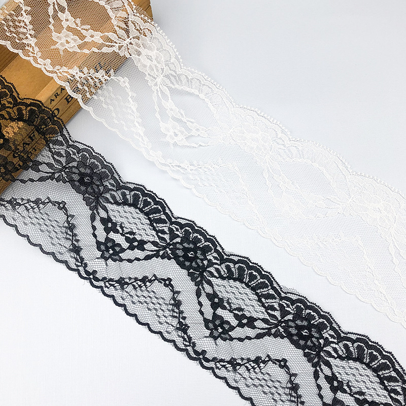 Lace Ribbon Trim - ริบบิ้นลูกไม้แบบไม่ยืดหยุ่น 5 เมตร งานฝีมือปักลายผ้าตาข่าย สำหรับเย็บผ้า ตกแต่งกระโปรง