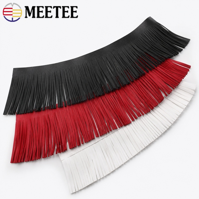Fringe Ribbon Sewing - ริบบิ้นหนังเทียมพร้อมพู่ยาว 2 เมตร ขนาด 10-30 ซม.