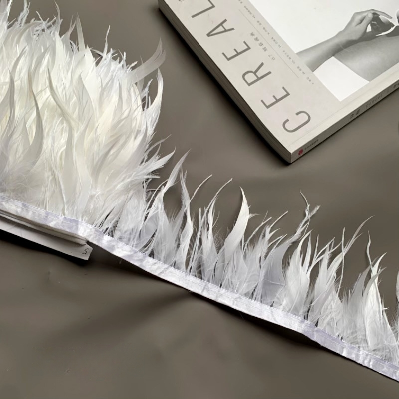 ริบบิ้นขนนกกระจอกเทศหลากสี 10  - Fringe Ribbon Sewing บทวิจารณ์และราคา