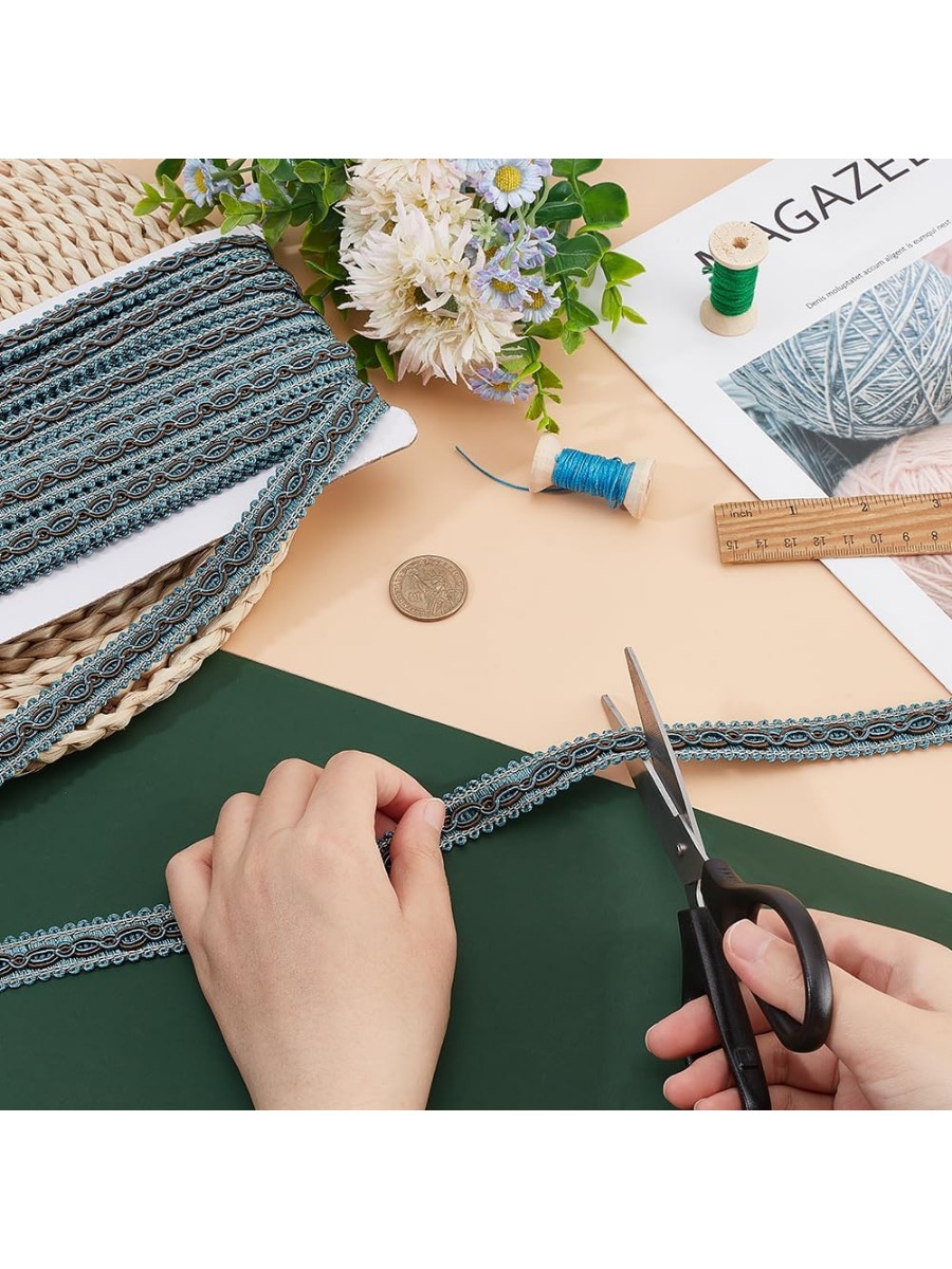 32 หลาสีฟ้า Braid Tirm สําหรับ - Fringe Ribbon Sewing บทวิจารณ์และราคา