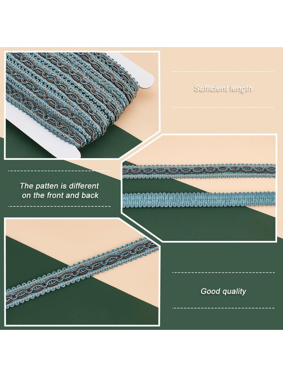 32 หลาสีฟ้า Braid Tirm สําหรับ - Fringe Ribbon Sewing บทวิจารณ์และราคา