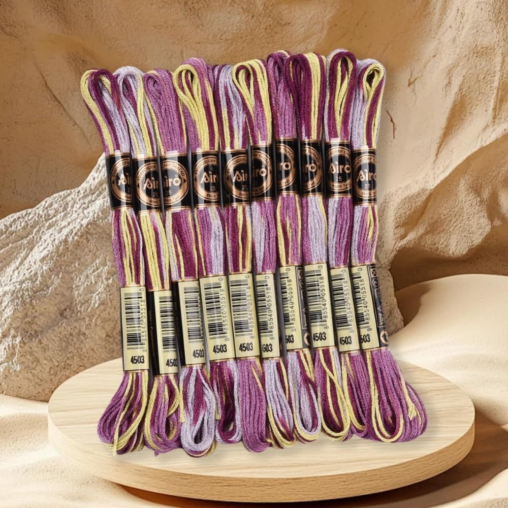 6 Strands สีม่วง Variegated เย - Embroidery Embellishments บทวิจารณ์และราคา
