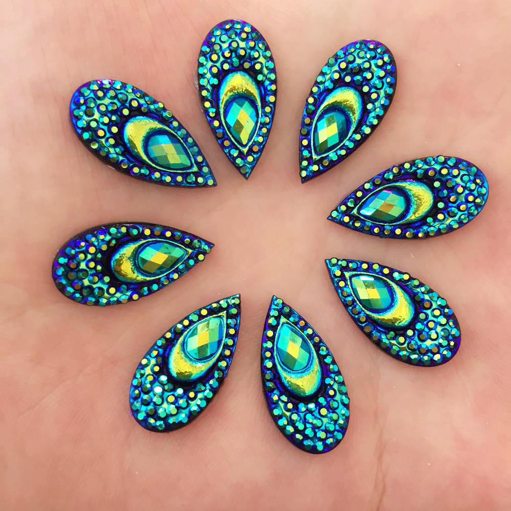 40PCS เรซิ่น 10*20mm Teardrop  - Embellishment Glue Craft บทวิจารณ์และราคา