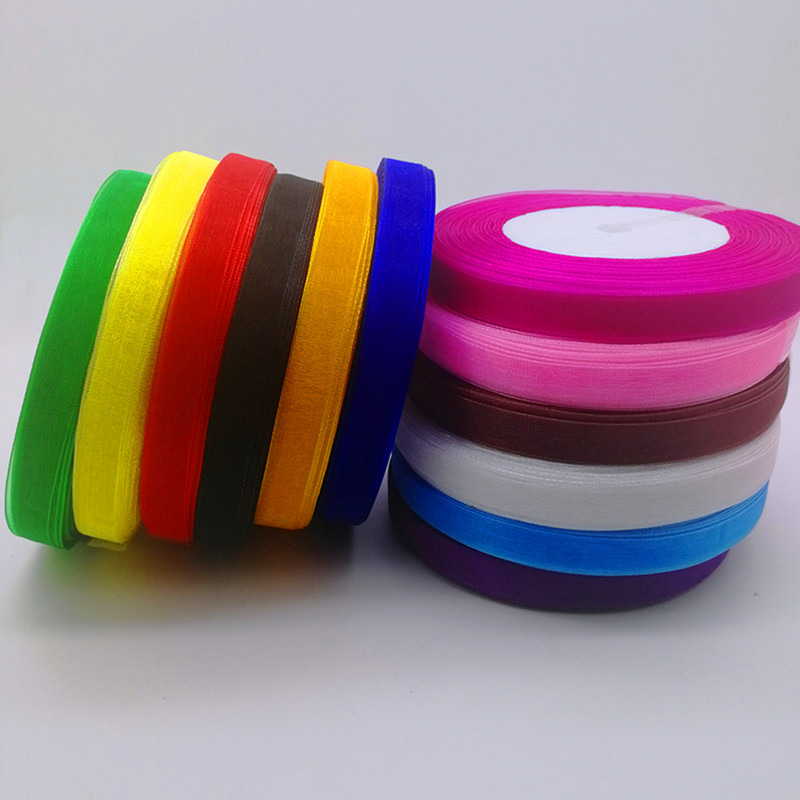 ร้อน10Mm 50Yards ซาตินขอบ Shee - Organza Ribbon Spool บทวิจารณ์และราคา