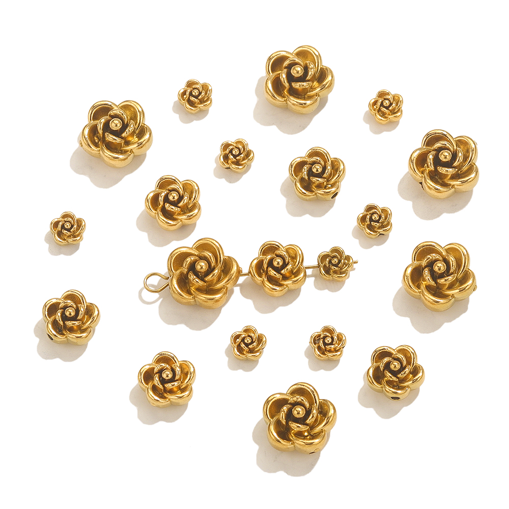 10pcs สแตนเลสสตีล Rose ดอกไม้  - Embellishment Crafts บทวิจารณ์และราคา
