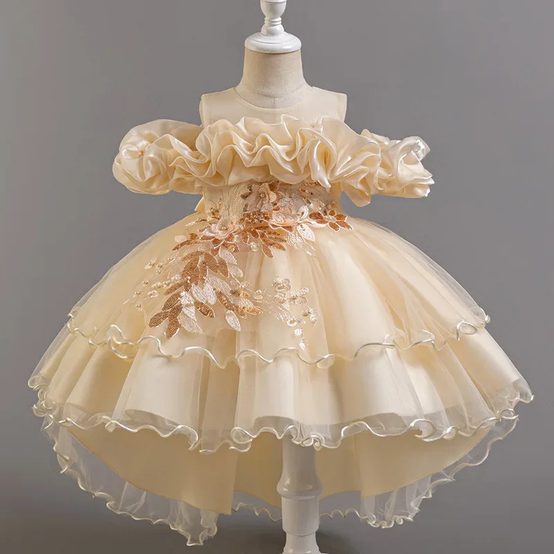 ชุดเดรสเด็กผู้หญิงดอกไม้แฟชั่น - Lace Ribbon Trim บทวิจารณ์และราคา