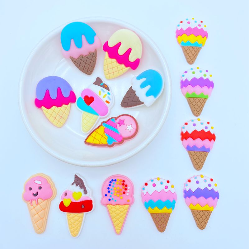 10/20Pcs ไอศกรีมน่ารักชุด PVC  - Embellishment Glue Craft บทวิจารณ์และราคา