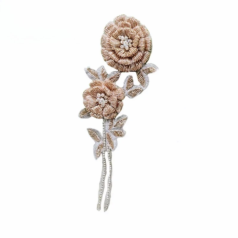ดอกไม้ประดับหน้าอกรูปดอกกุหลาบ - Applique Patch Flower บทวิจารณ์และราคา