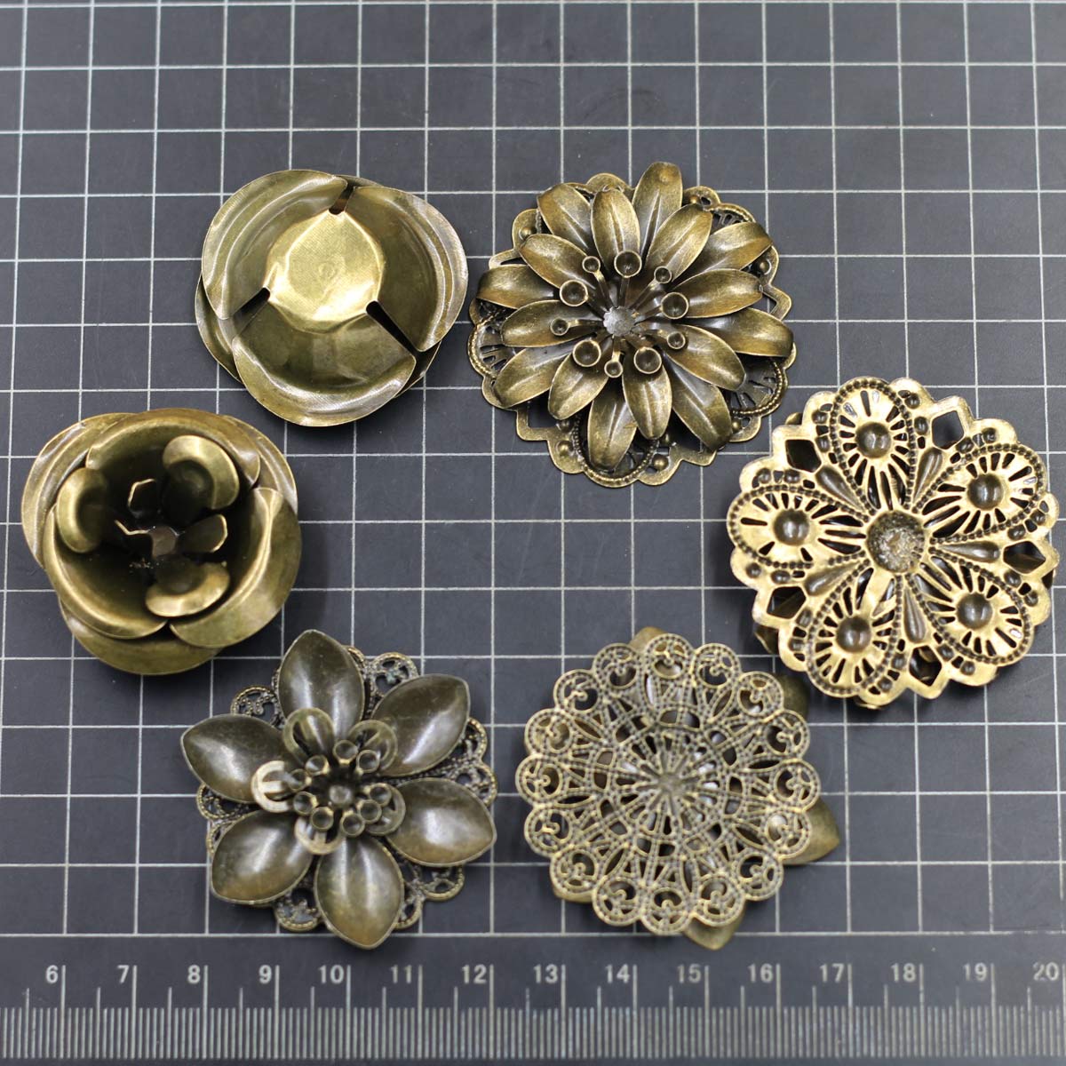 6 ชิ้น Embellishments ผสมดอกไม - Embellishment Crafts บทวิจารณ์และราคา