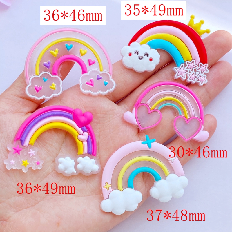 10Pcs ใหม่น่ารักการ์ตูน Rainbo - Embellishment Glue Craft บทวิจารณ์และราคา