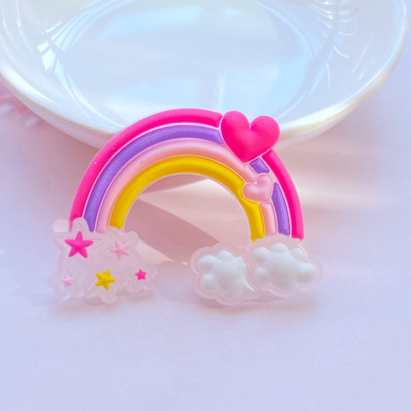 10Pcs ใหม่น่ารักการ์ตูน Rainbo - Embellishment Glue Craft บทวิจารณ์และราคา