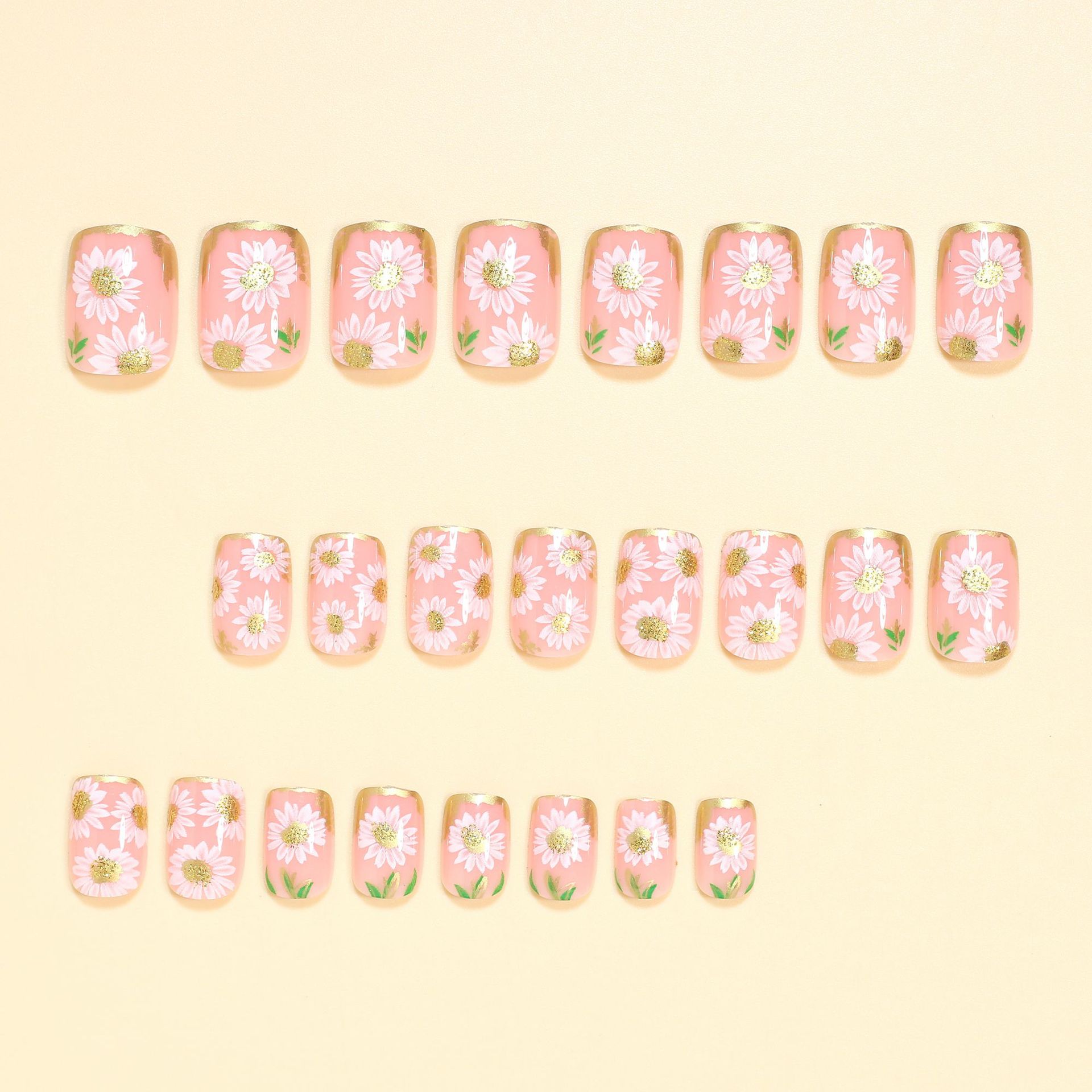 เล็บปลอมทรงสี่เหลี่ยมสั้น สีทอ - Embroidery Embellishments บทวิจารณ์และราคา