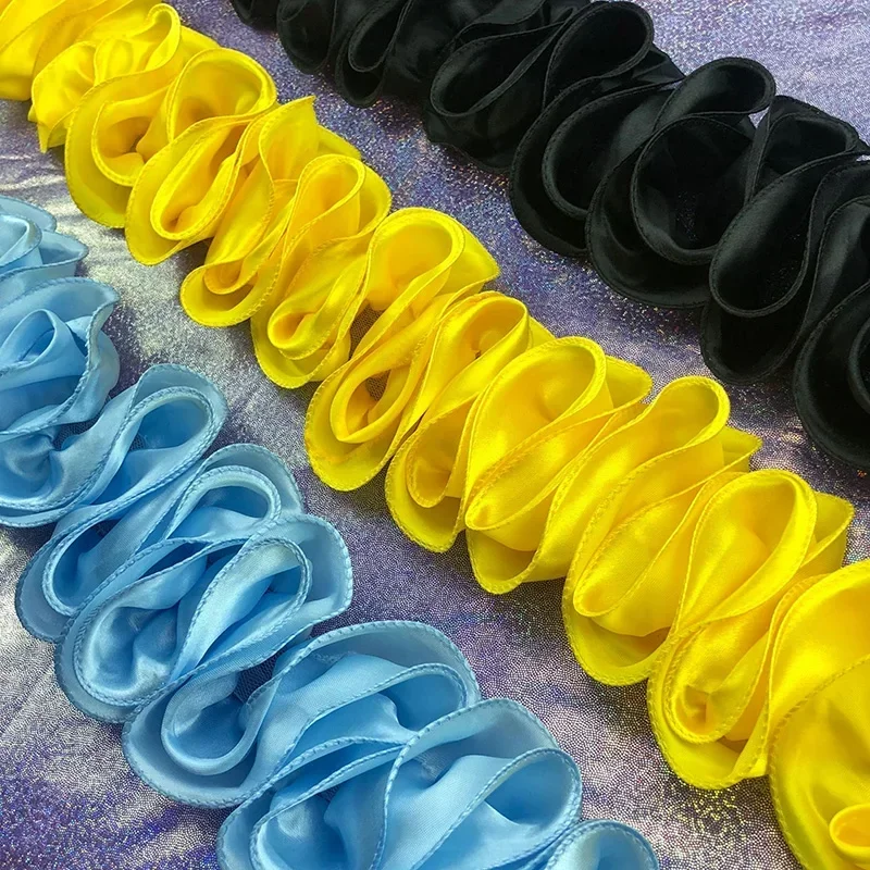 5 หลาจีบ Ruffled Trim เงาซาติน - Lace Ribbon Trim บทวิจารณ์และราคา