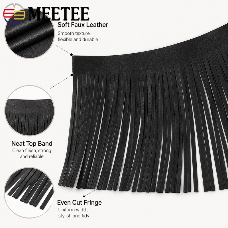 ริบบิ้นหนังเทียมพร้อมพู่ยาว 2  - Fringe Ribbon Sewing บทวิจารณ์และราคา